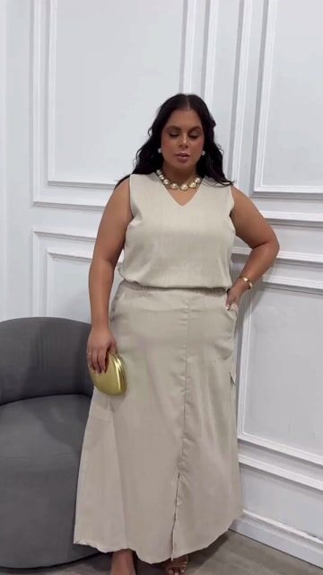 Vídeo de Conjunto Linho Plus Size Daya