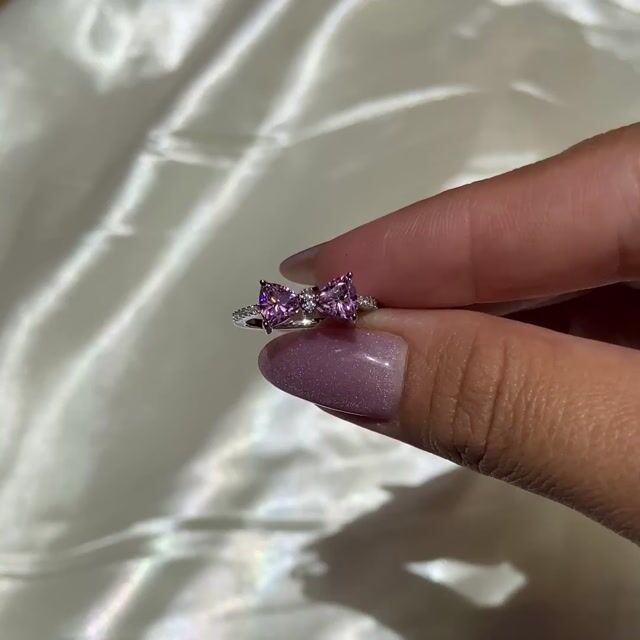 Video de Anel Bela · Prata 925 · Rosa · Design Laço