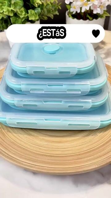 Video de Set De 3 Taper Herméticos Plegables Silicona Vianda Comida