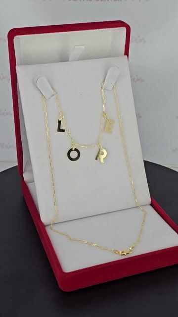 Video de Collar Oro 18k Forcet Con Dije 4 Iniciales Laser 45 Cm C2130 3.3GRS