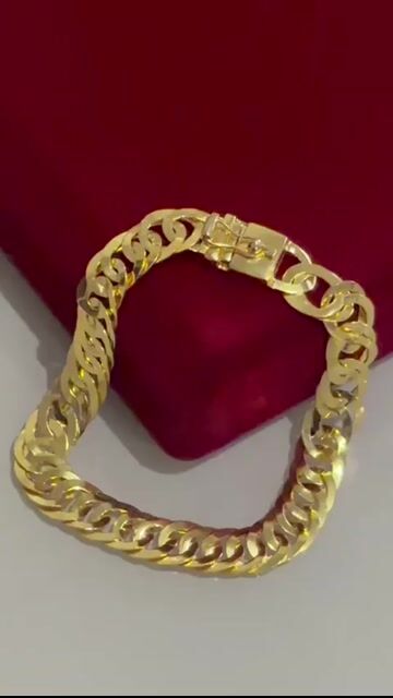 Video de Pulseira laminada 10 mm duplo banhado a ouro