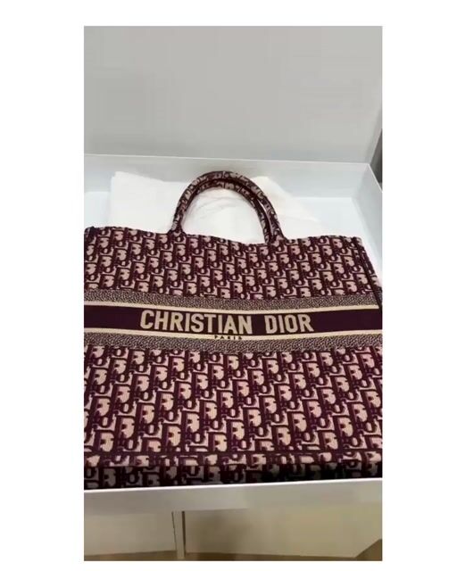 Vídeo de Bolsa Christian Dior Book Tote Vinho
