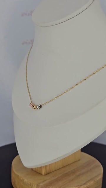 Video de Collar Oro 18k Donas Tricolor Cadena Singapur 45 Cm C2191