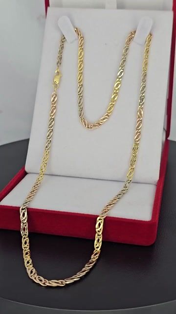 Video de Cadena Collar Oro 18k Tricolor Giuliana 55 Cm 8.5 Gr