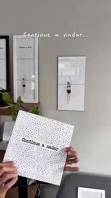 Video de Trio de azulejos - Nadadora mulher com frase Continue a nadar na Horizontal | Arte exclusiva ITsLEJO