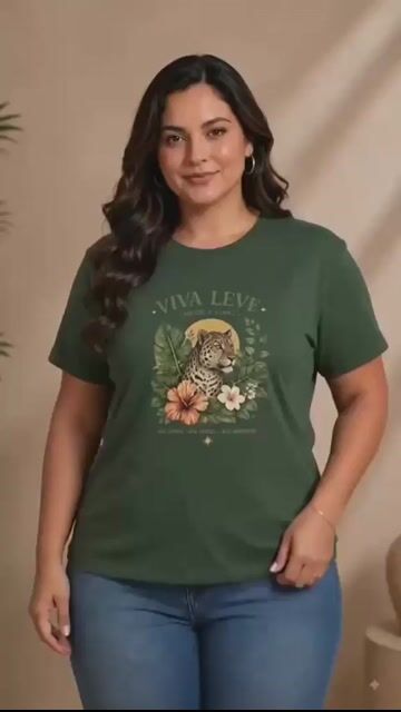 Vídeo de Panda T-shirt Moda Feminina Plus Size