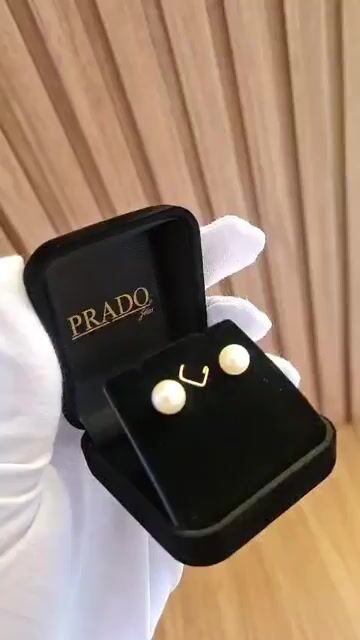 Video de Brinco Pérola Natural 8mm Em Ouro 18k