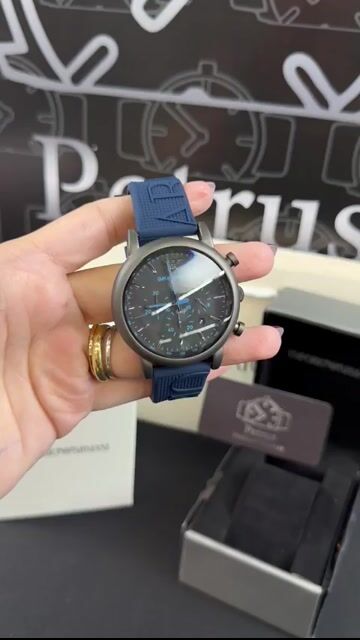Video de Emporio Armani Luigi AR11023 46mm - Aço Black/Mostrador Preto - SILICONE