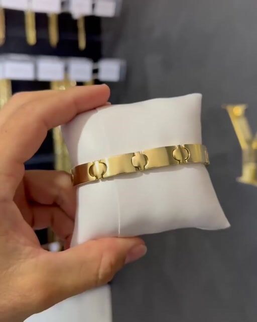 Vídeo de BRACELETE INTERCALADO LISO 11MM - 21cm (MOEDA ANTIGA)