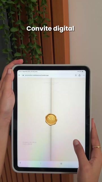 Vídeo de Convite de Casamento Digital Interativo com envelope Animado abrindo
