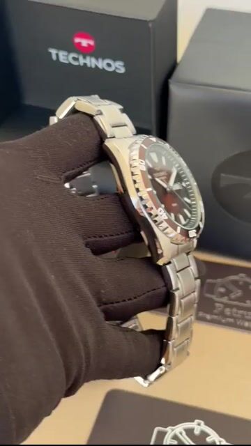 Video de Technos Diver 8205PE/1M 43mm - AÇO/MOSTRADOR MARROM