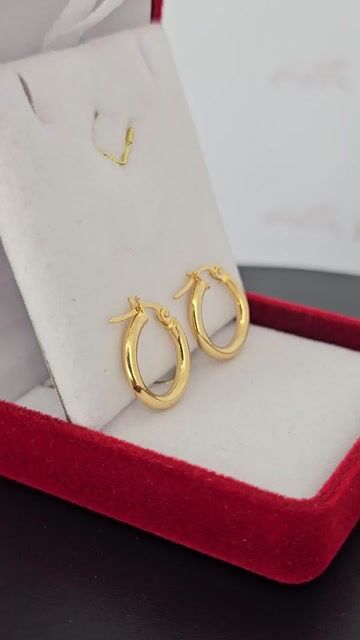 Video de Aros Oro 18k Argolla Italiano - 0.9 Gr 10 Mm Oi - C2384