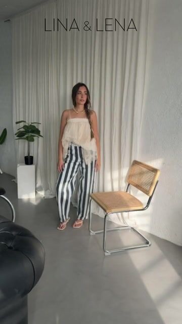 Video de Pantalón Barrel Striped | Blue