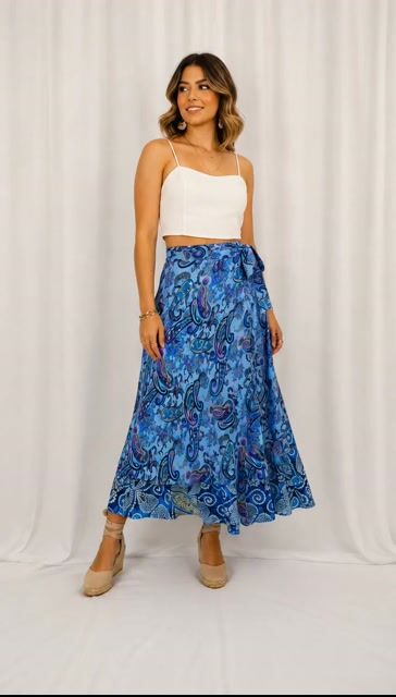 Vídeo de Saia Boho Longa Indiana 2 em 1 Vira Vestido Floral Dupla Face