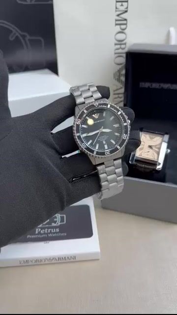 Video de Empório Armani 44mm - AÇO/MOSTRADOR PRETO