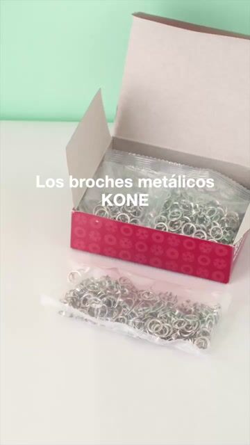 Video de Broche Doble Aro Bronce Niquelado Marca Kone 9.5mm x 200 unidades