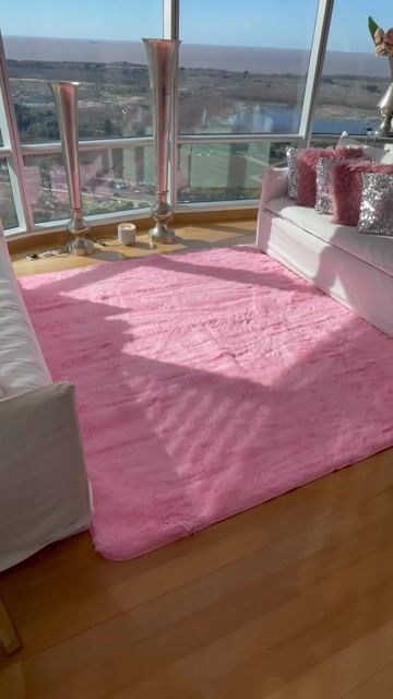 Video de Alfombra Rosa pelo largo 2x2.30