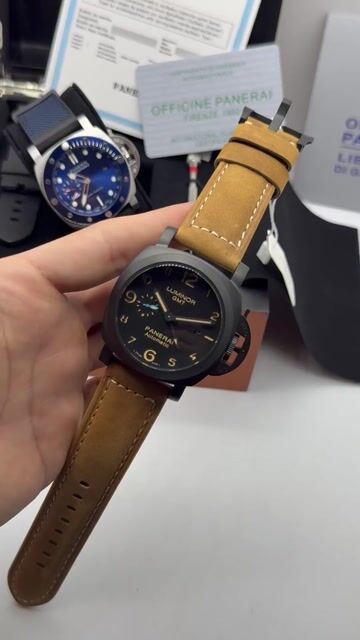 Video de Panerai Luminor GMT 47mm - AÇO PRETO/MOSTRADOR PRETO - COURO