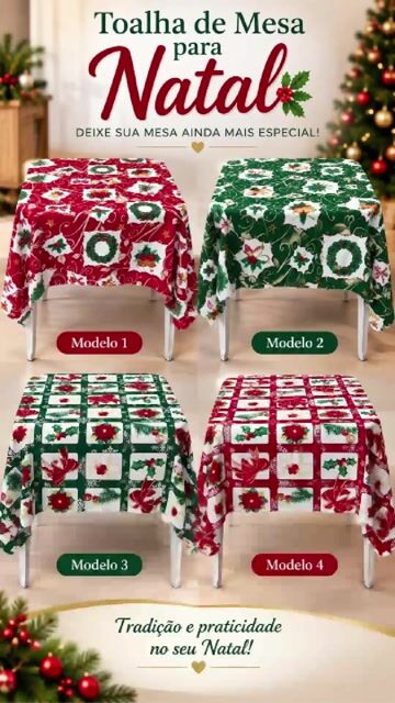 Vídeo de Toalha De Mesa Natal Quadrada / Retangular Decoração Natalina Ceia Luxo 4/6 Cadeiras