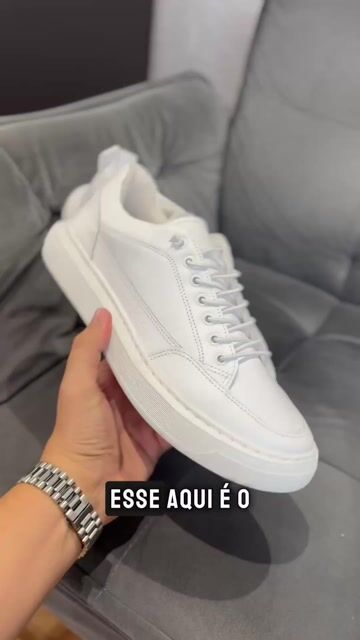Video de Sneaker Couro Legitimo Casual Branco