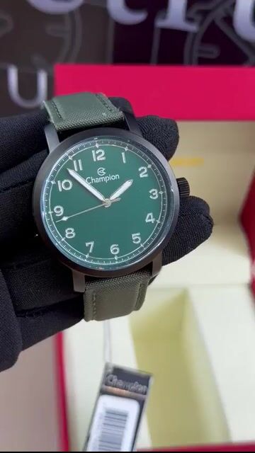Video de Champion CH30331K 42mm - Aço black/Mostrador Verde - Nylon