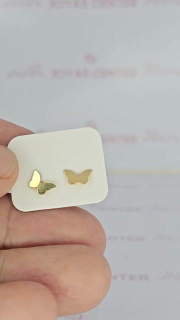 Video de Aros Oro Amarillo 18k Mariposas 1 Gr 4,6x7,6 Mm C2205