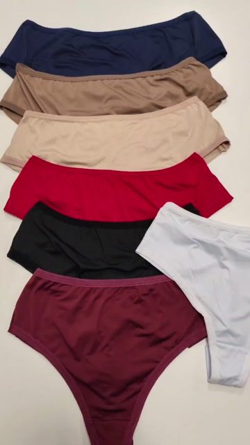 Vídeo de Calcinha Fio Duplo Plus Size Pala Larga Cós Alto Feminina