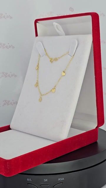 Video de Pulsera Oro 18k Con Dijes 5 Corazones 1.3 Gr 18 Cm Tb- C2371