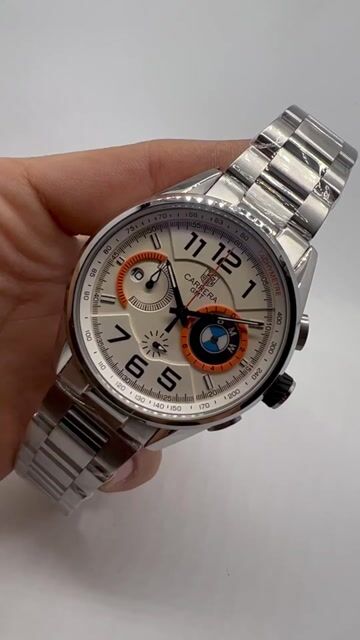 Video de TAG Heuer Carrera BMW 48mm - AÇO/MOSTRADOR BRANCO COM LARANJA