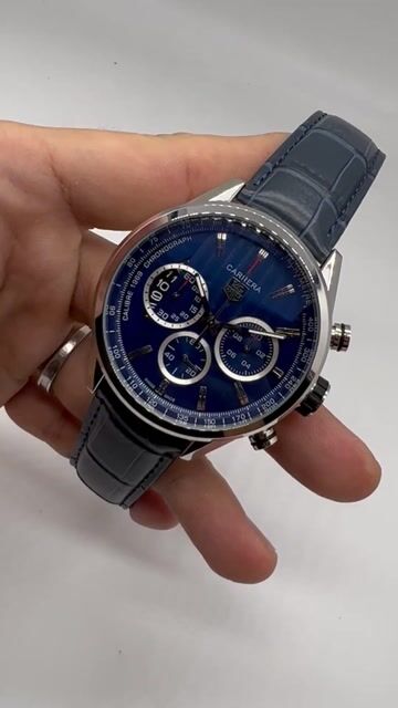 Video de TAG Heuer Carrera 45mm - AÇO/MOSTRADOR AZUL - COURO