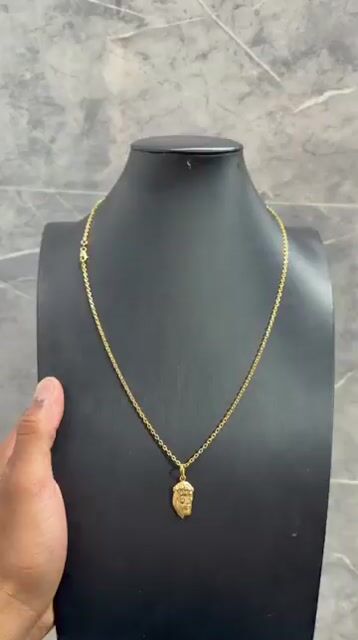 Video de Cordão e pingente cadeado 1 mm banhado a ouro