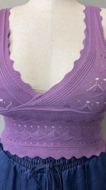 Video de Blusa Regata de Tricô Lilás