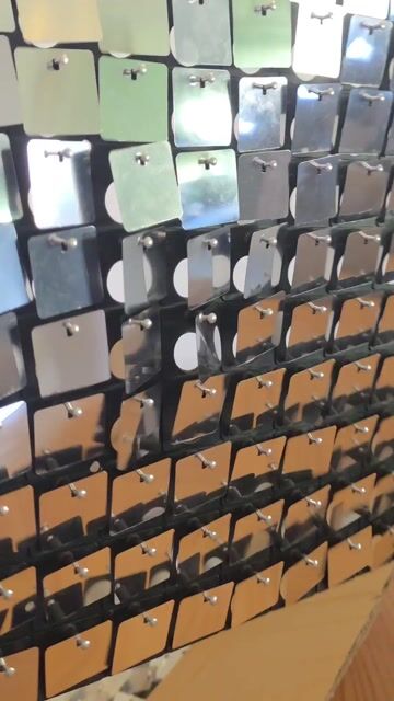 Shimmer Wall ESPEJO 30X30 Lentejuelas Plateadas