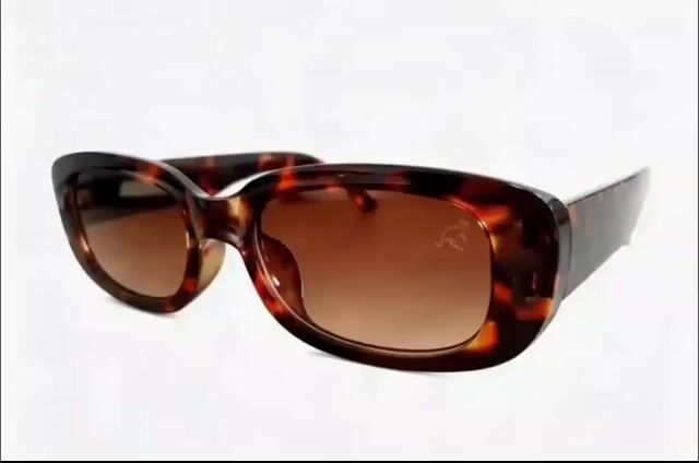 Video de Óculos Kanguru Glasses Acetato Cristal Marrom Animalle Brilhoso Retrô. Polarizado Lente Marrom Degradê.