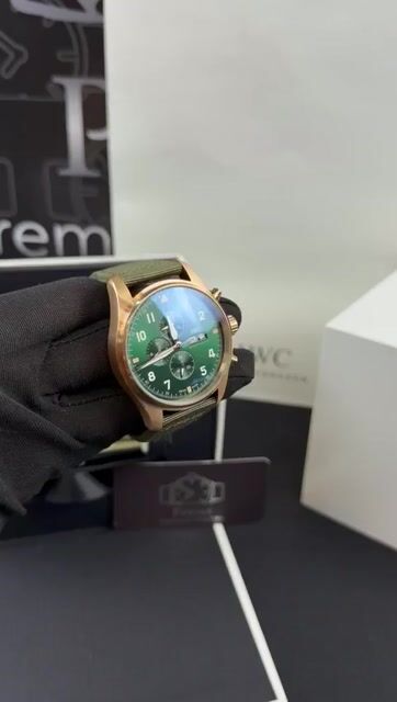 Video de IWC Pilot Chronograph 41mm - Aço/Mostrador Verde - Nylon
