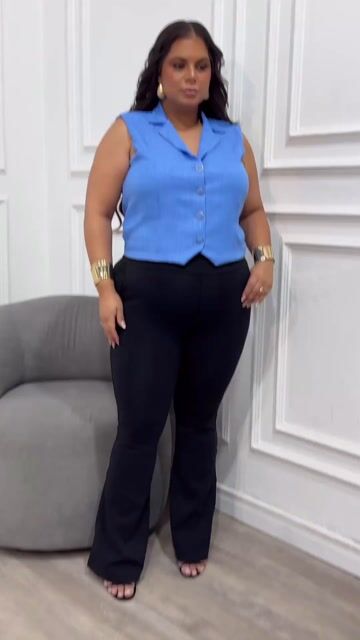 Vídeo de Colete Amanda Duna Linho Plus Size