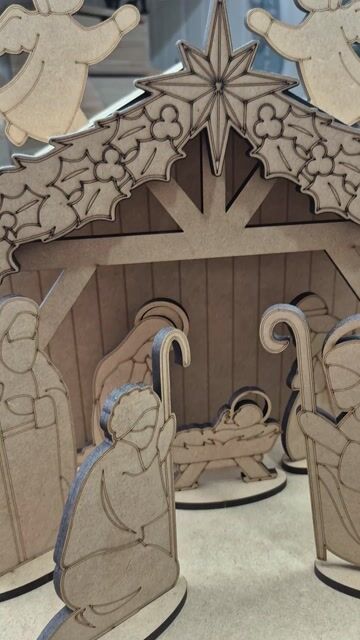 Vídeo de Cenario Do Presepio em mdf de 6mm (47x40x26)