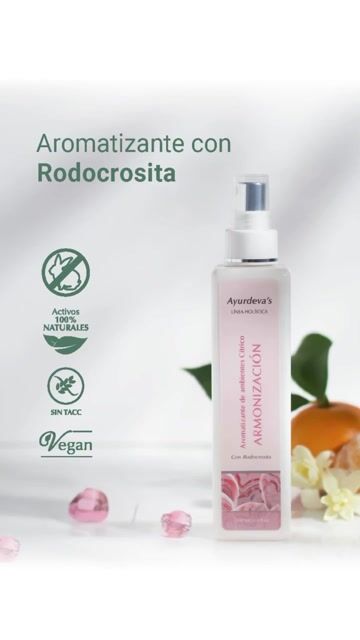 Video de ARMONIZACION Ayurdeva´s - Aromatizante de ambientes Cítrico con Rodocrosita