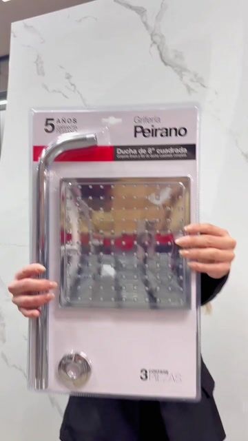 Video de Flor de ducha cuadrada anticalcálrea cromada 20cm Peirano A996
