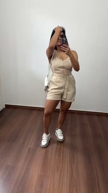 Vídeo de Macaquinho Alfaiataria Sensorial Alça Elástico Faixa Cinto Drica Nude