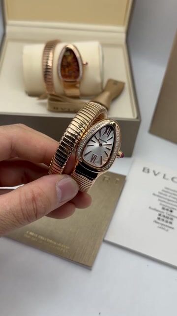 Video de Bvlgari Serpenti Tubogas 33mm - AÇO ROSE/MOSTRADOR BRANCO