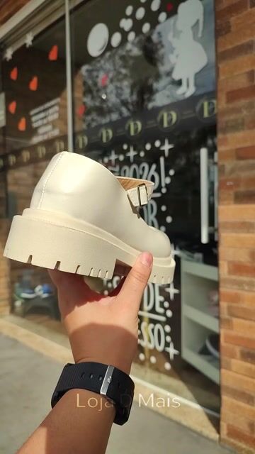 Vídeo de Sapato Mary Jane Tratorado Off-White
