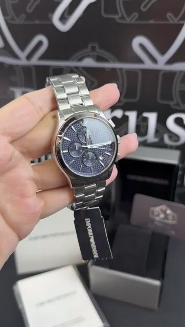 Video de Emporio Armani AR11528 42mm - Aço/Mostrador Azul