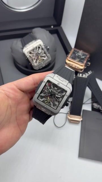 Video de Hublot Square Bang tourbillon 45mm- AÇO/MOSTRADOR SKELETON - SILICONE