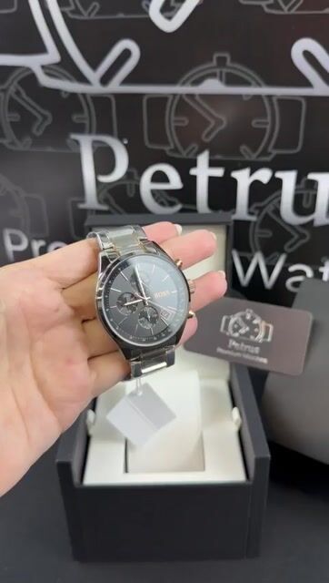 Video de Hugo Boss Grand Prix 1513473 44mm - Aço/Mostrador Preto
