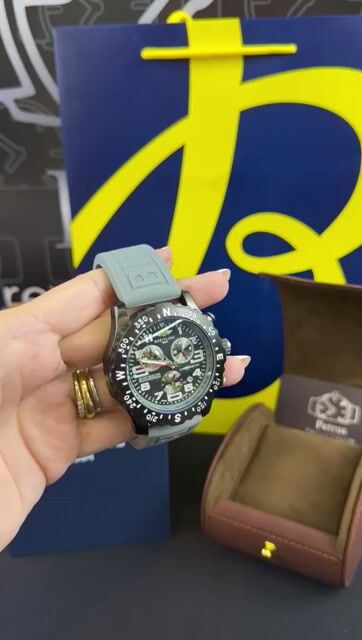 Video de Breitling Chronometer 48mm - AÇO PRETO/MOSTRADOR PRETO COM CINZA - SILICONE
