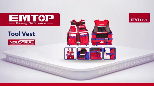 Video de CHALECO PORTAHERRAMIENTAS 14 BOLSILLOS EMTOP