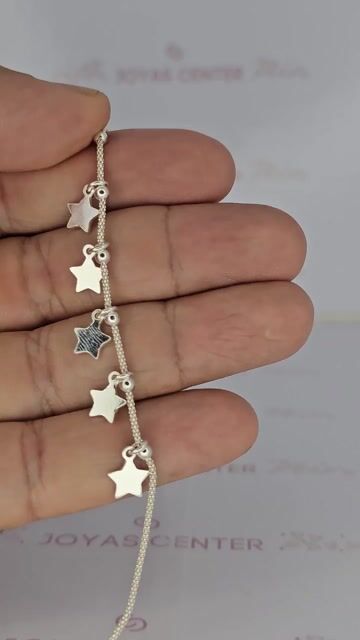 Video de Pulsera Plata 925 Cinco Estrellas 17 Cm Pd - C2254