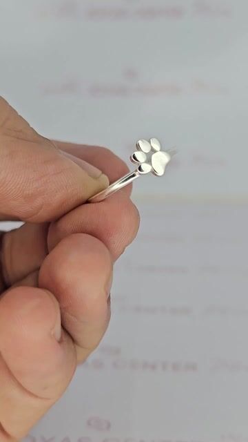 Video de Anillo Plata 925 Huella Mascota Perro Gato Mcs- Z122 - C2312