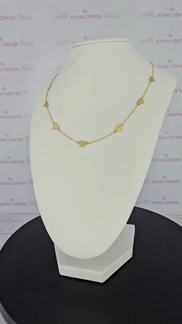 Video de Collar Corazones Y Rolo 45 Cm Regulable A 40 Cm 2.7 grs Tbk - C2338